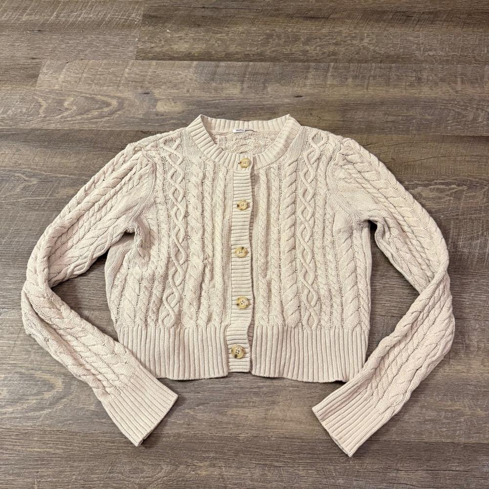 Reformation Cotton Button Up Sweater
